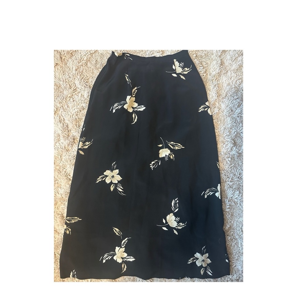 Floral Black Skirt